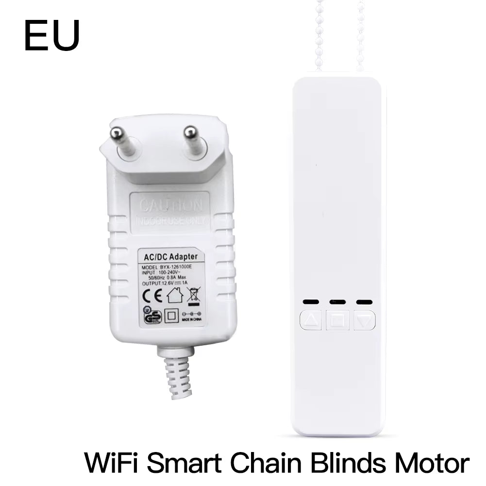 Tuya Wifi Smart Motor Electric Chain Roller Blinds Shade Shutter Drive RF Remote Kit Smart Life App via Alexa/Google