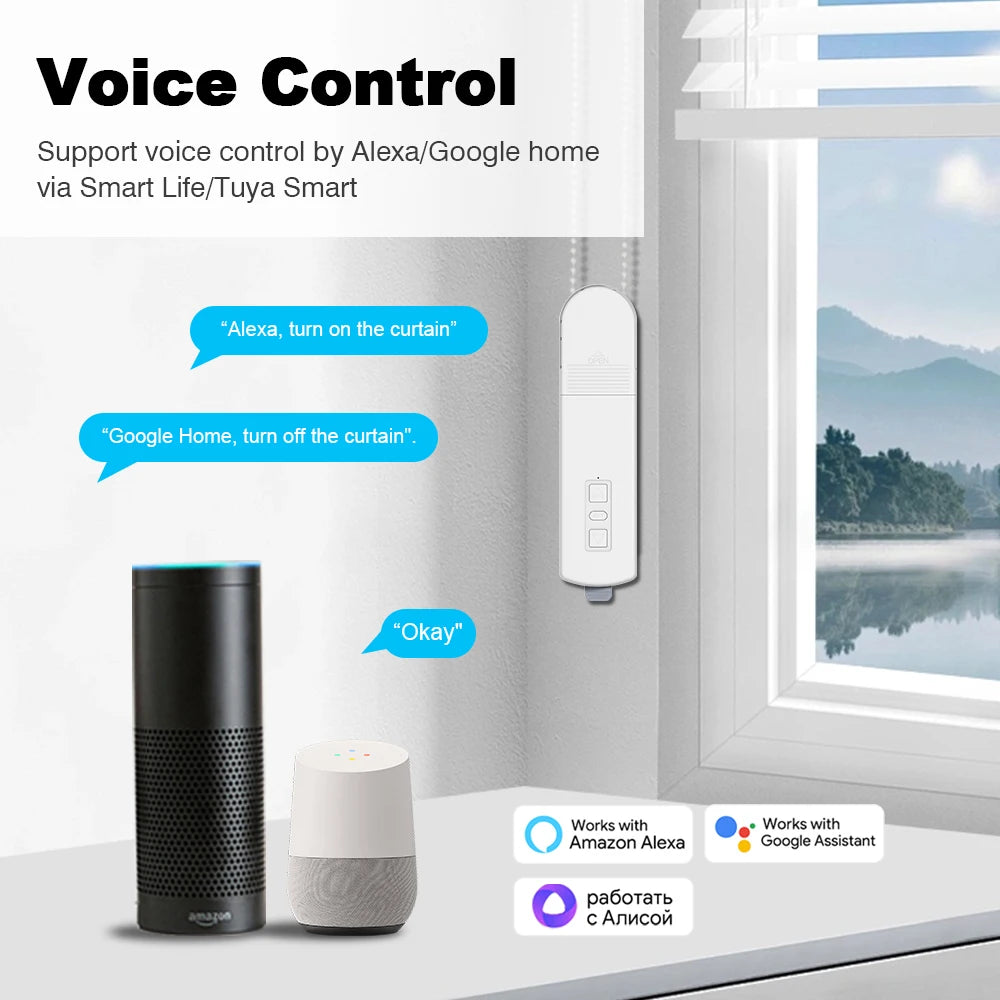Tuya Zigbee Smart Roller Curtain Motor DIY Motorized Chain Roller Blinds Shade Shutter Drive with Remote Alexa Google Home Alice