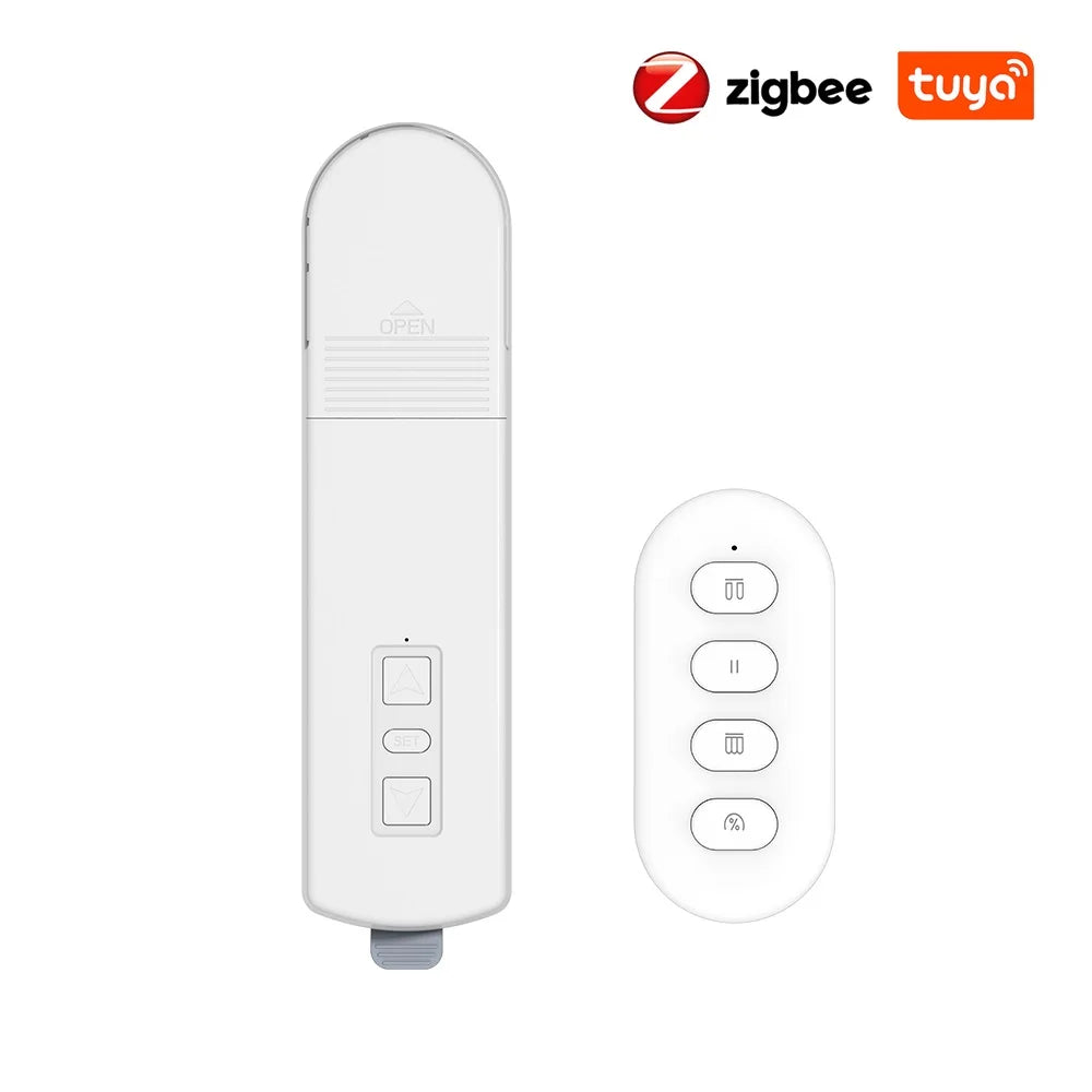 Tuya Zigbee Smart Roller Curtain Motor DIY Motorized Chain Roller Blinds Shade Shutter Drive with Remote Alexa Google Home Alice