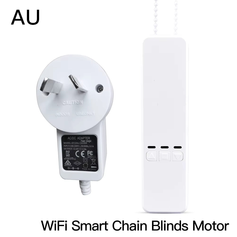 Tuya Wifi Smart Motor Electric Chain Roller Blinds Shade Shutter Drive RF Remote Kit Smart Life App via Alexa/Google